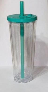 24 oz colored top tapered boba tumbler