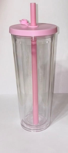 24 oz colored top tapered boba tumbler